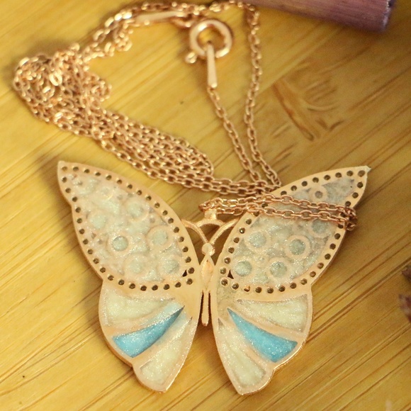 925 Sterling Silver blue butterfly 曆 Evil eyes  - Picture 6 of 7